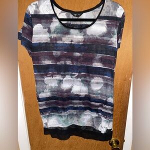 Simply Vera Vera Wang Black and White Graphic Short Sleeve Tee